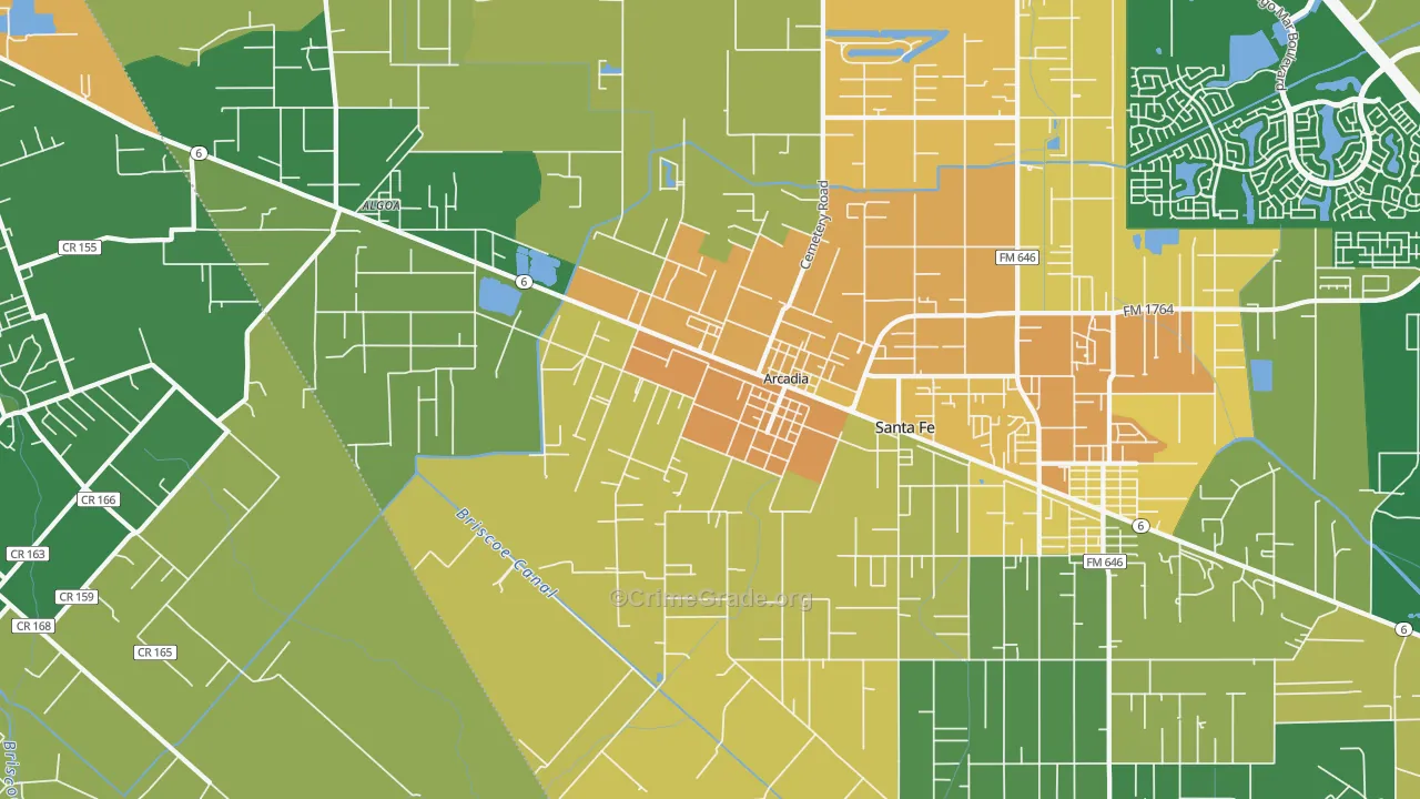 77517, TX Map of Drug-Related Crime Rates