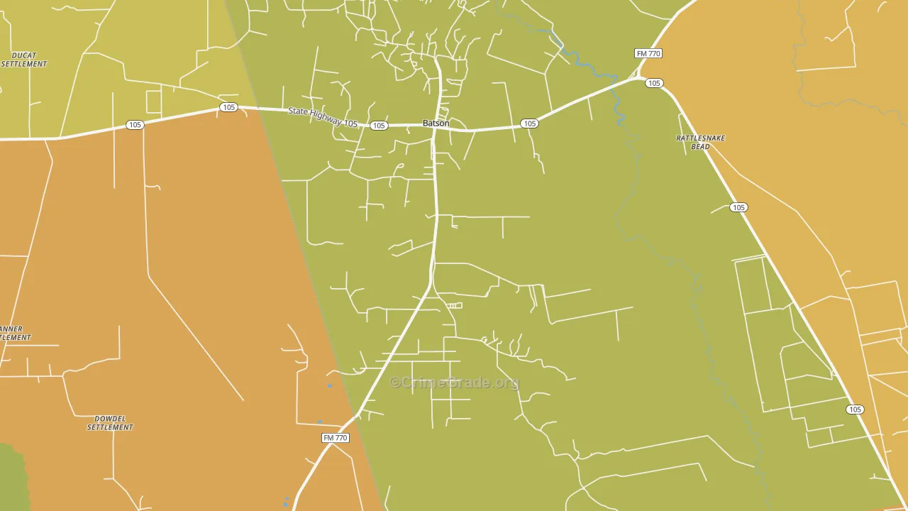 77519, TX Map of Drug-Related Crime Rates