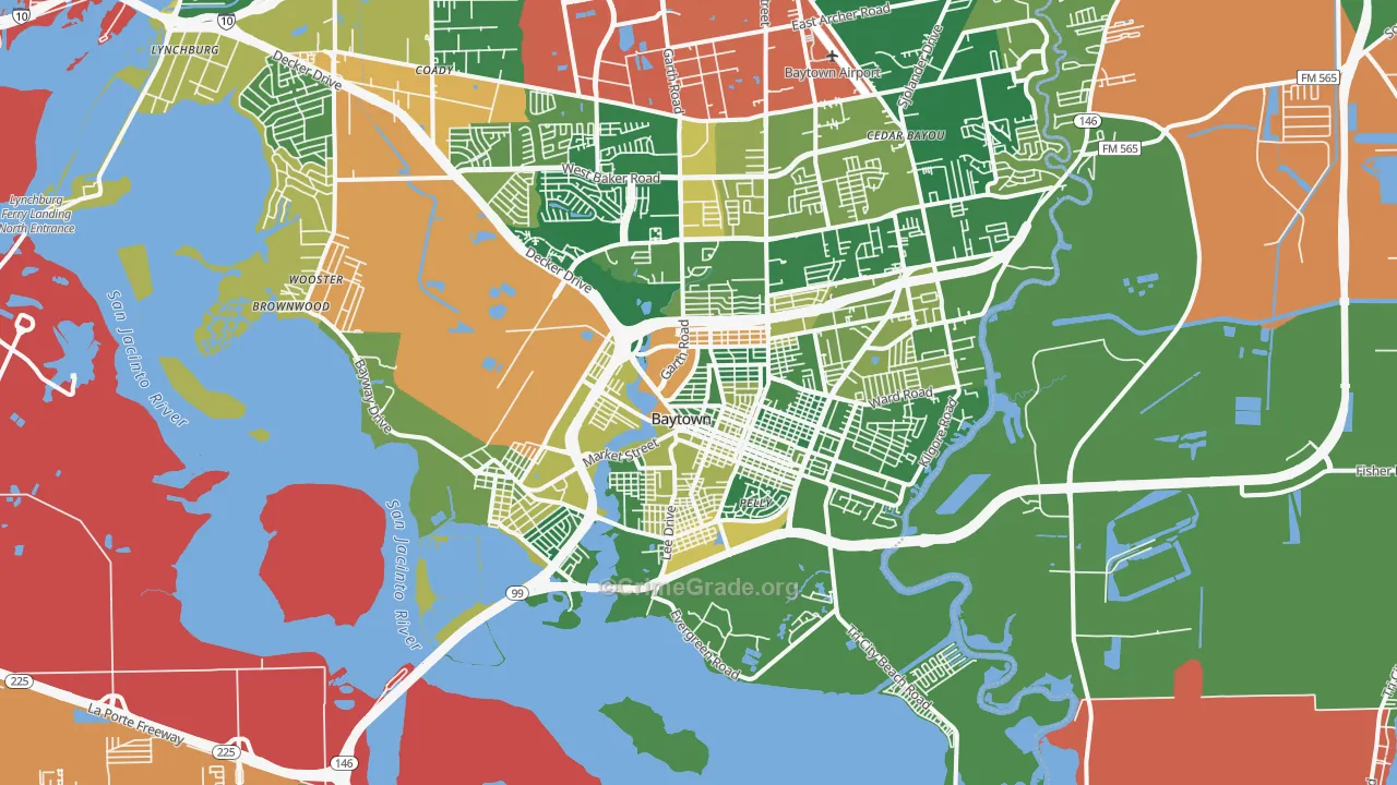 77520, TX Map of Drug-Related Crime Rates