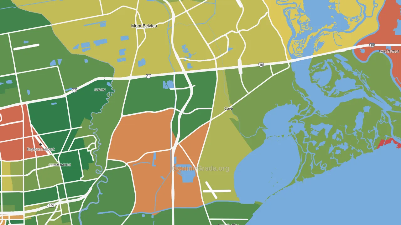 77523, TX Map of Drug-Related Crime Rates