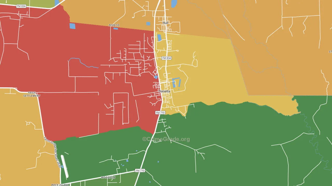 77533, TX Map of Drug-Related Crime Rates