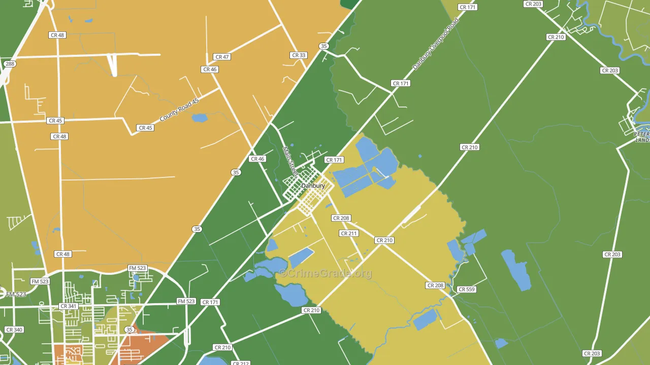 77534, TX Map of Drug-Related Crime Rates