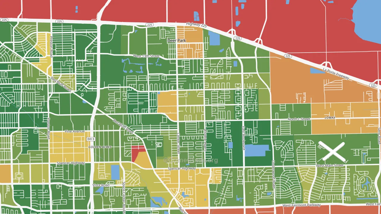 77536, TX Map of Drug-Related Crime Rates