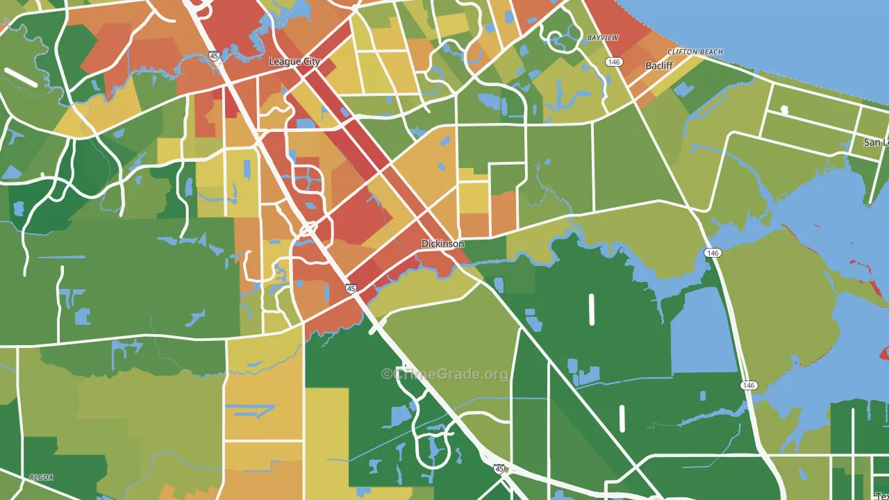 77539, TX Map of Drug-Related Crime Rates