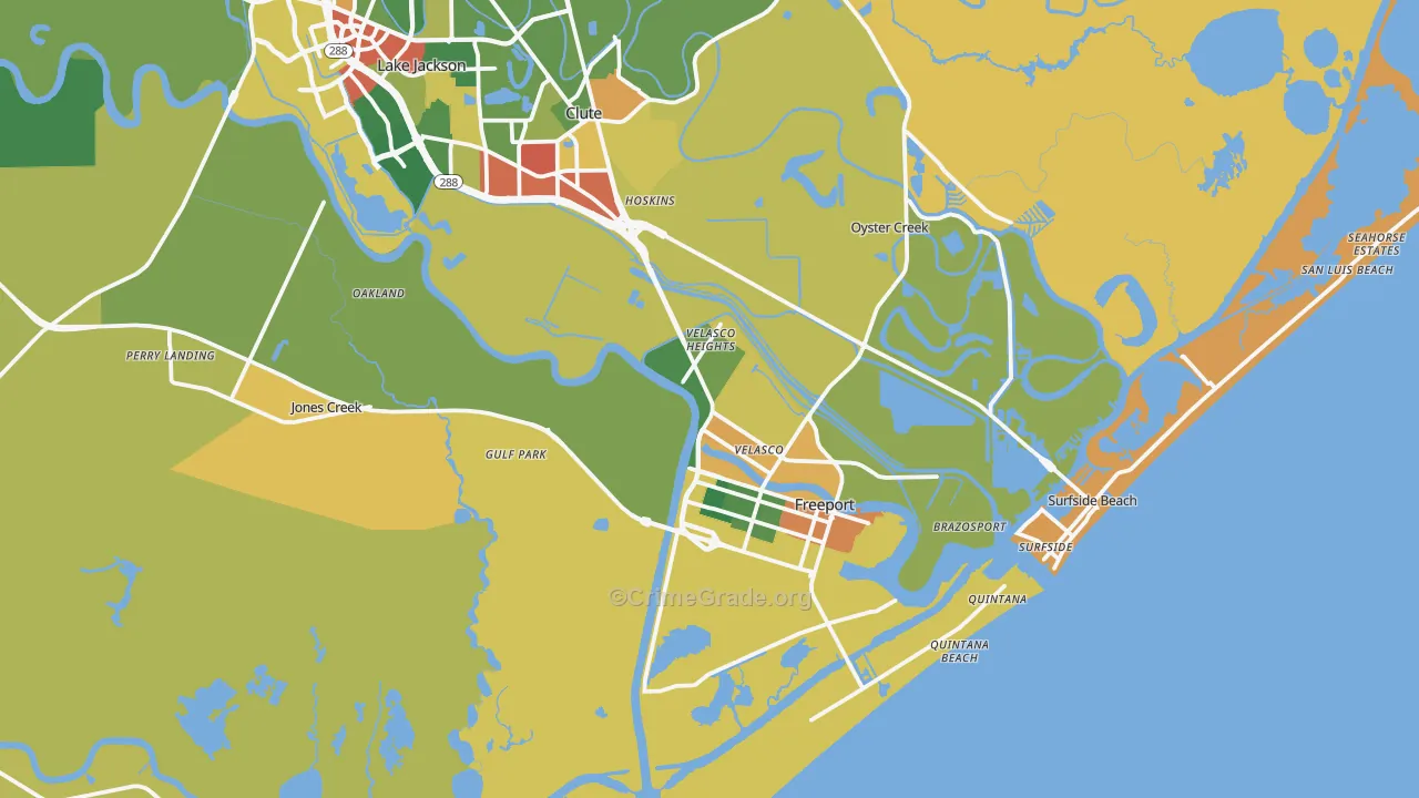 77541, TX Map of Drug-Related Crime Rates