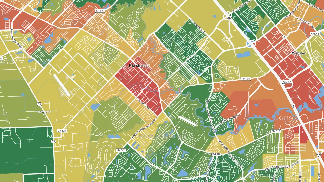 77546, TX Map of Drug-Related Crime Rates