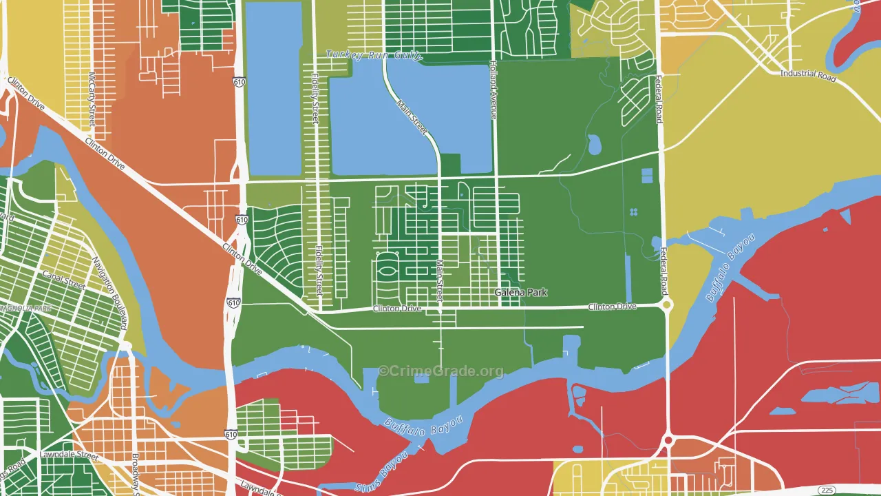 77547, TX Map of Drug-Related Crime Rates