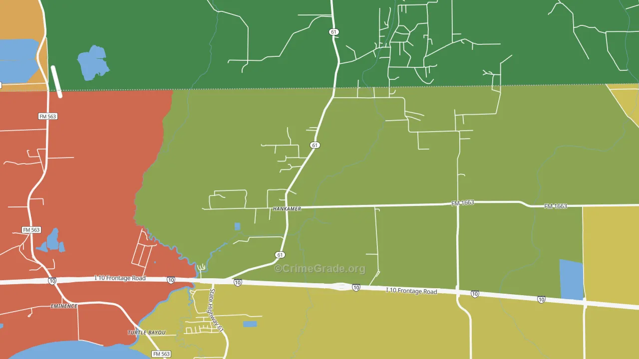 77560, TX Map of Drug-Related Crime Rates