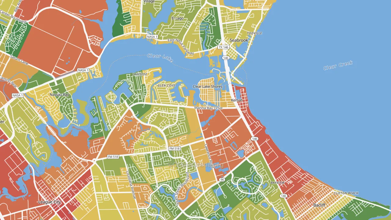 77565, TX Map of Drug-Related Crime Rates
