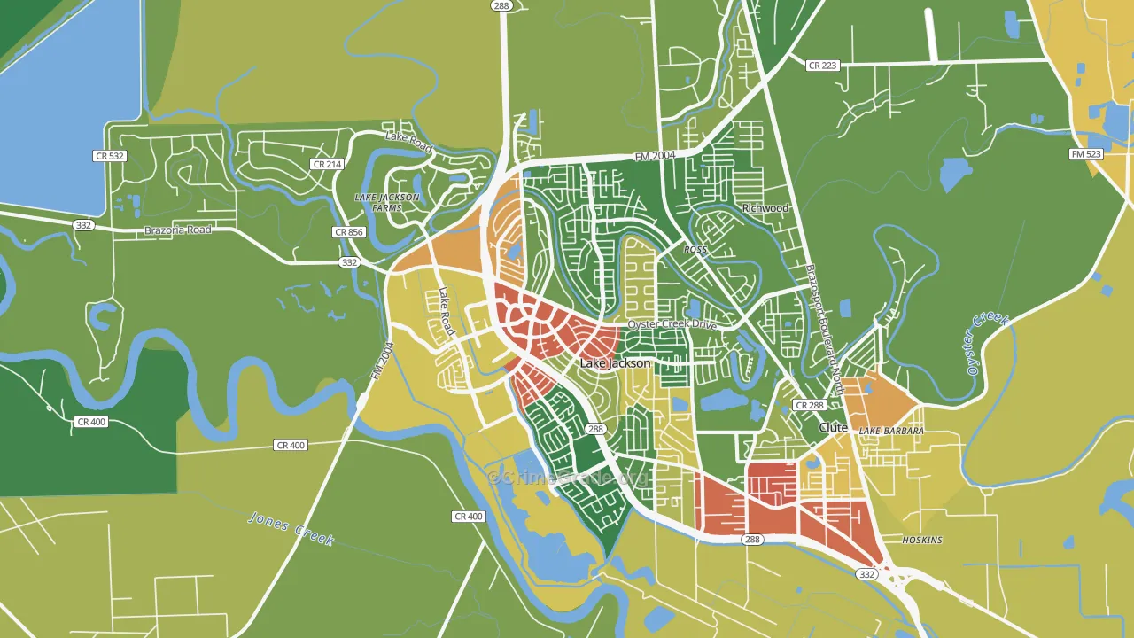 77566, TX Map of Drug-Related Crime Rates