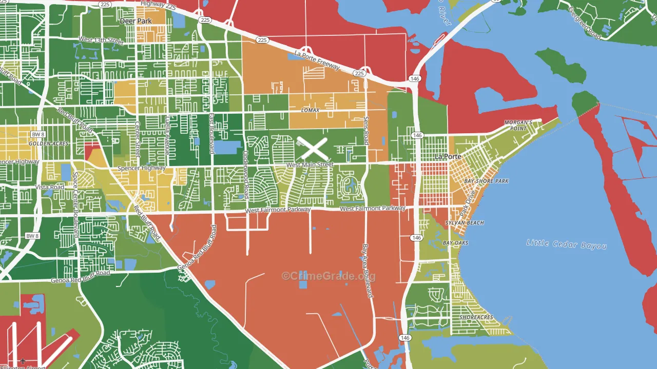 77571, TX Map of Drug-Related Crime Rates