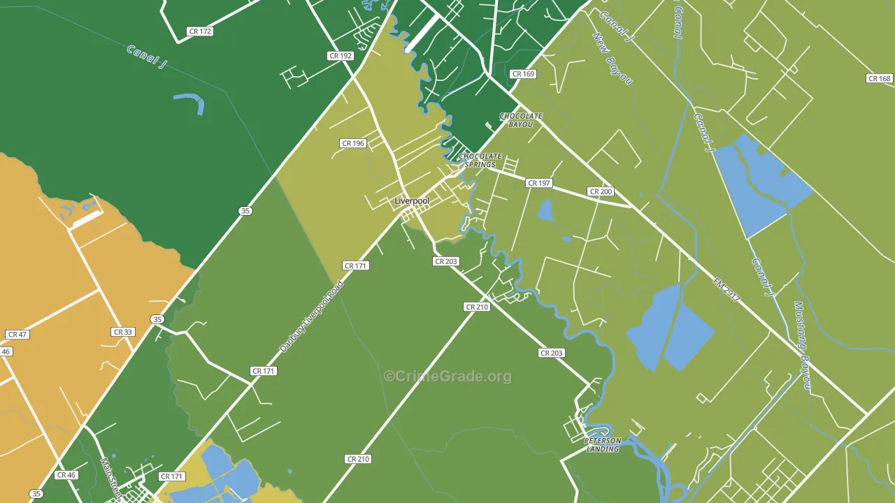 77577, TX Map of Drug-Related Crime Rates