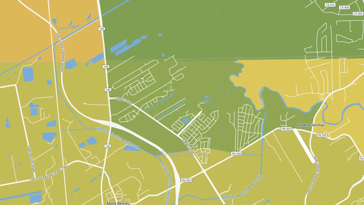 77580, TX Map of Drug-Related Crime Rates