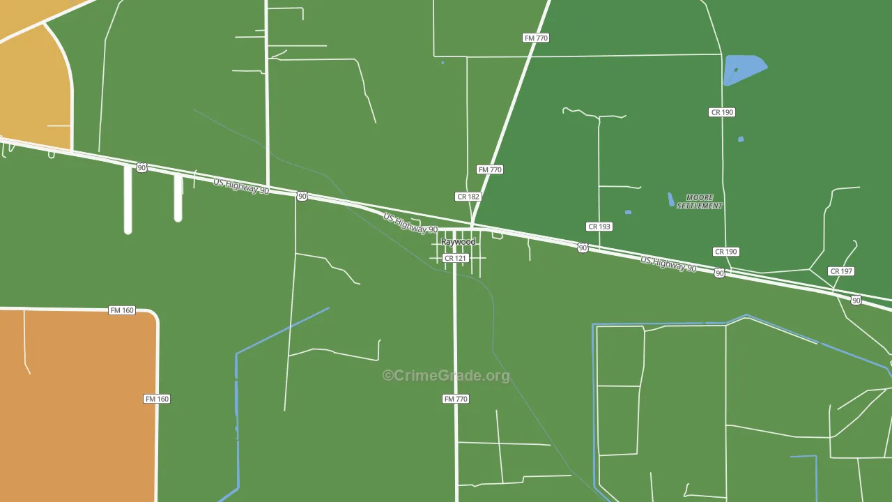 77582, TX Map of Drug-Related Crime Rates