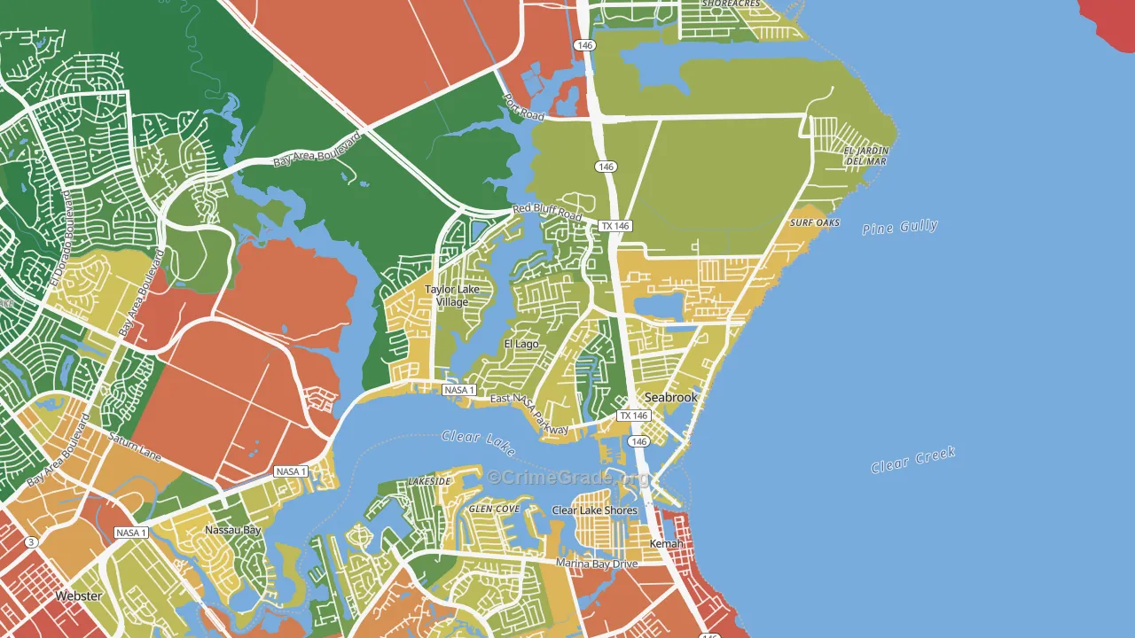 77586, TX Map of Drug-Related Crime Rates