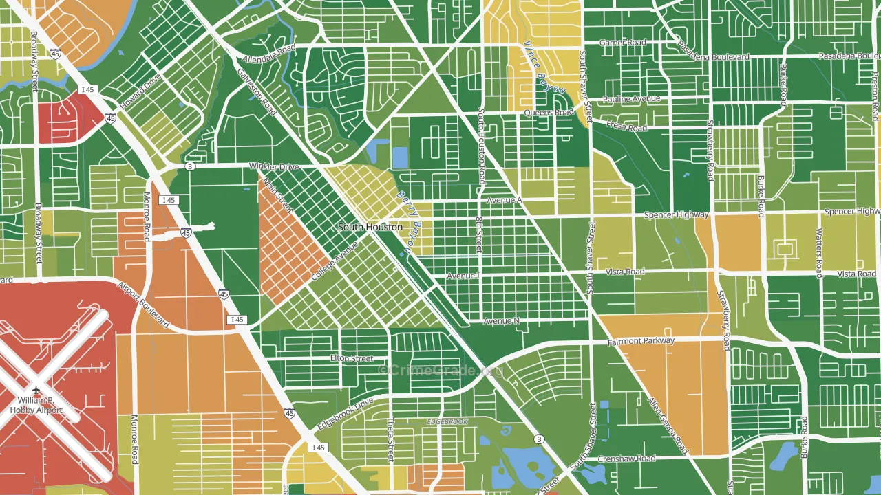 77587, TX Map of Drug-Related Crime Rates