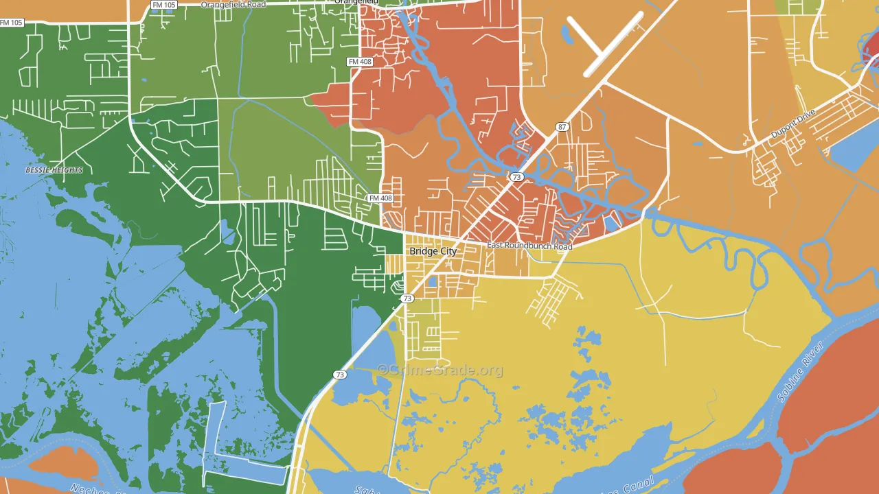 77611, TX Map of Drug-Related Crime Rates