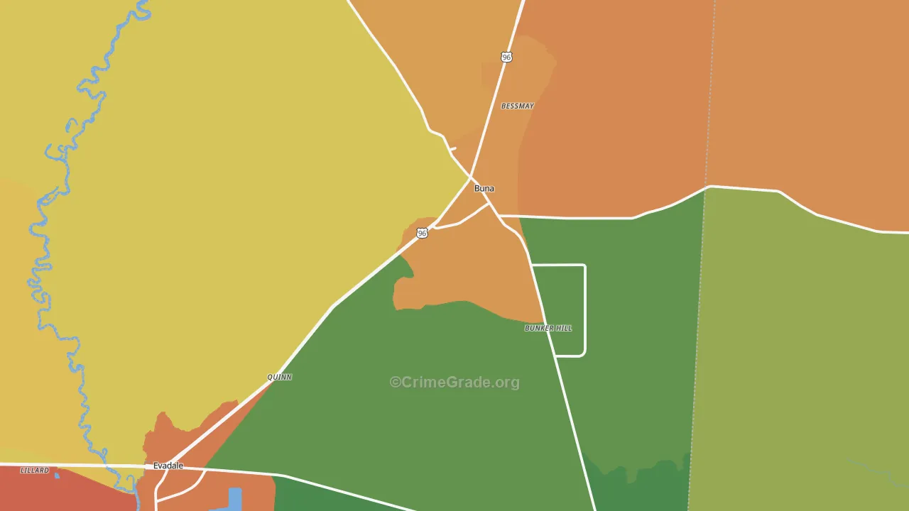 77612, TX Map of Drug-Related Crime Rates