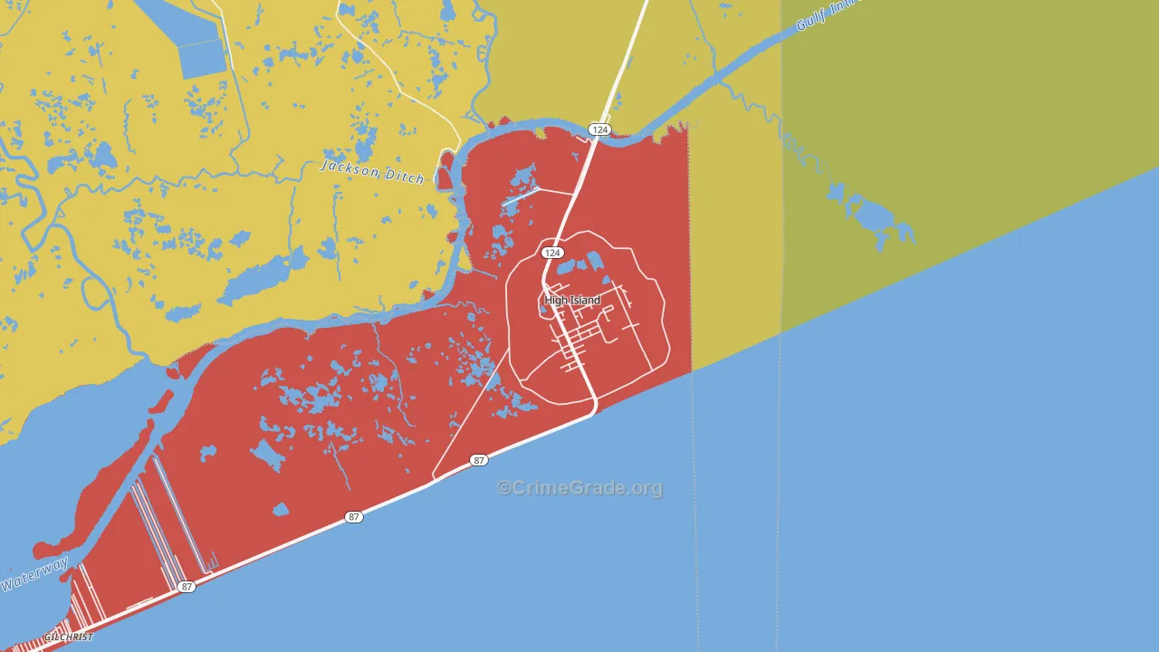 77623, TX Map of Drug-Related Crime Rates
