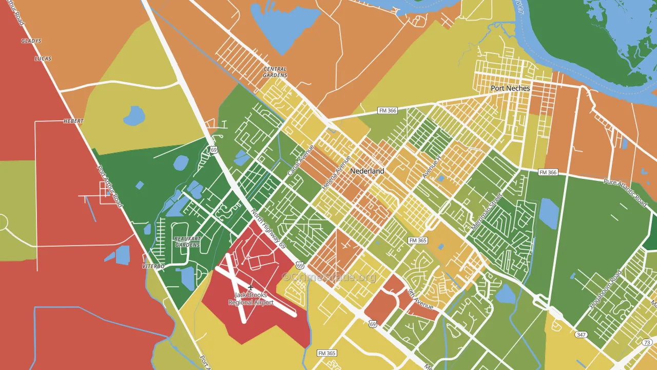 77627, TX Map of Drug-Related Crime Rates