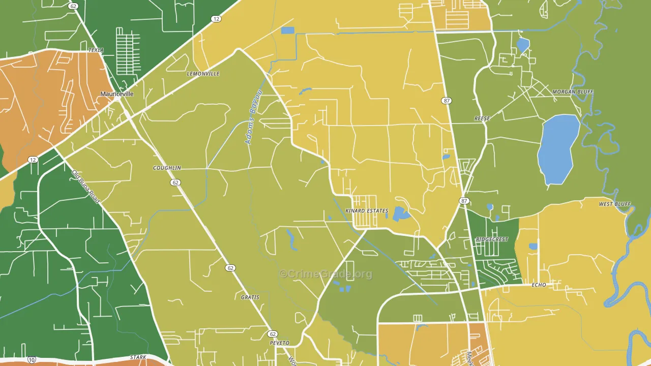 77632, TX Map of Drug-Related Crime Rates