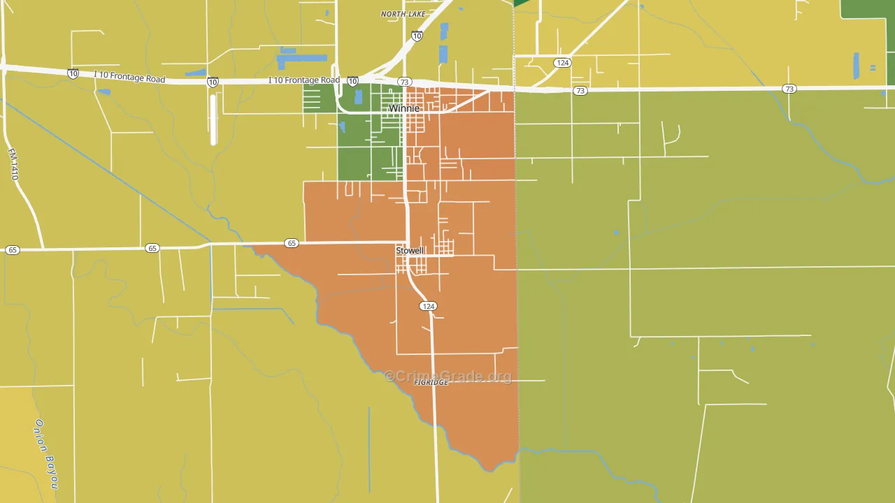 77661, TX Map of Drug-Related Crime Rates