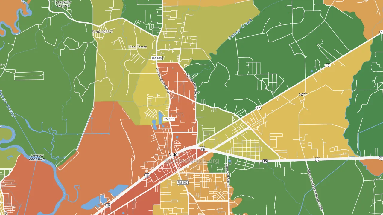 77662, TX Map of Drug-Related Crime Rates