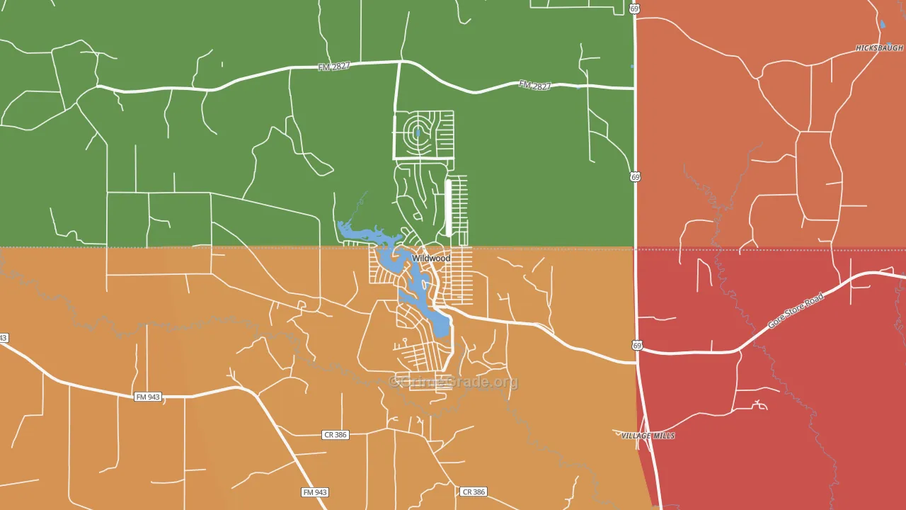 77663, TX Map of Drug-Related Crime Rates