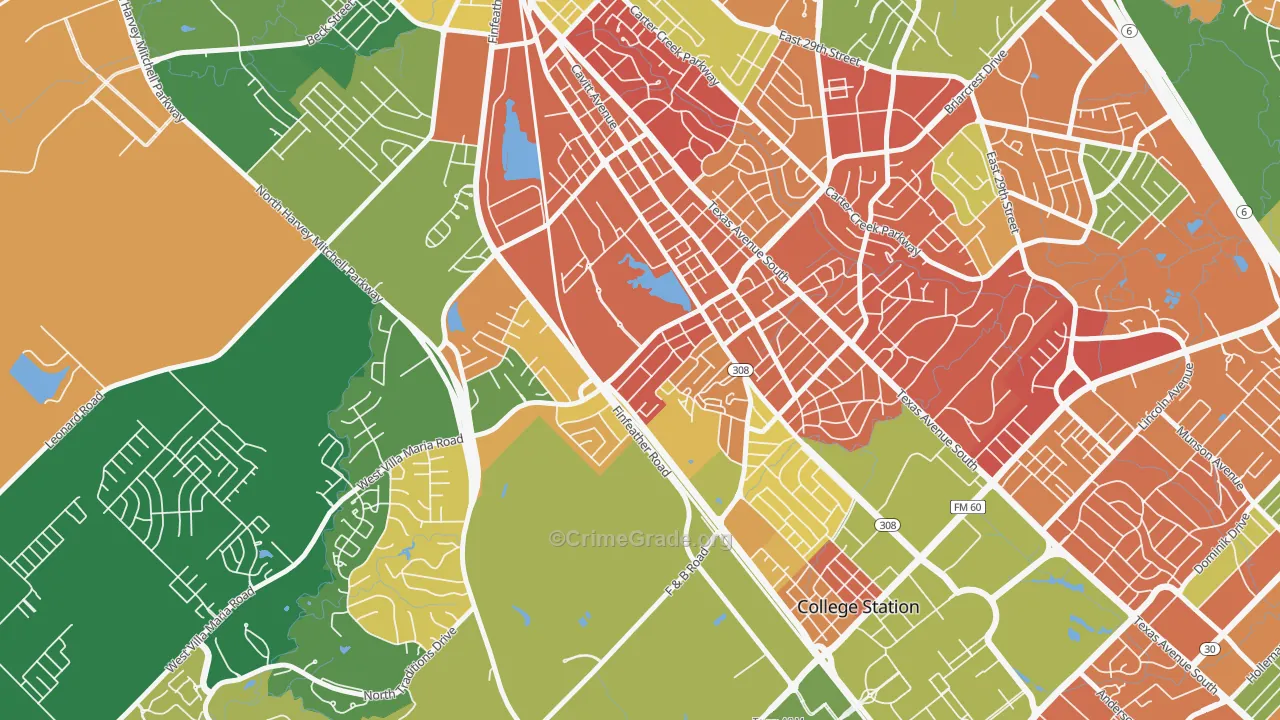 77801, TX Map of Drug-Related Crime Rates