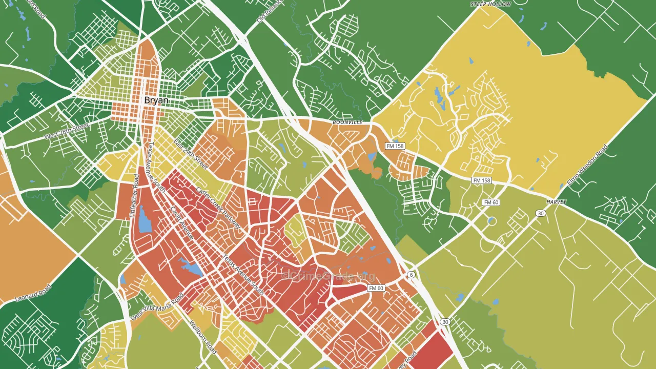 77802, TX Map of Drug-Related Crime Rates