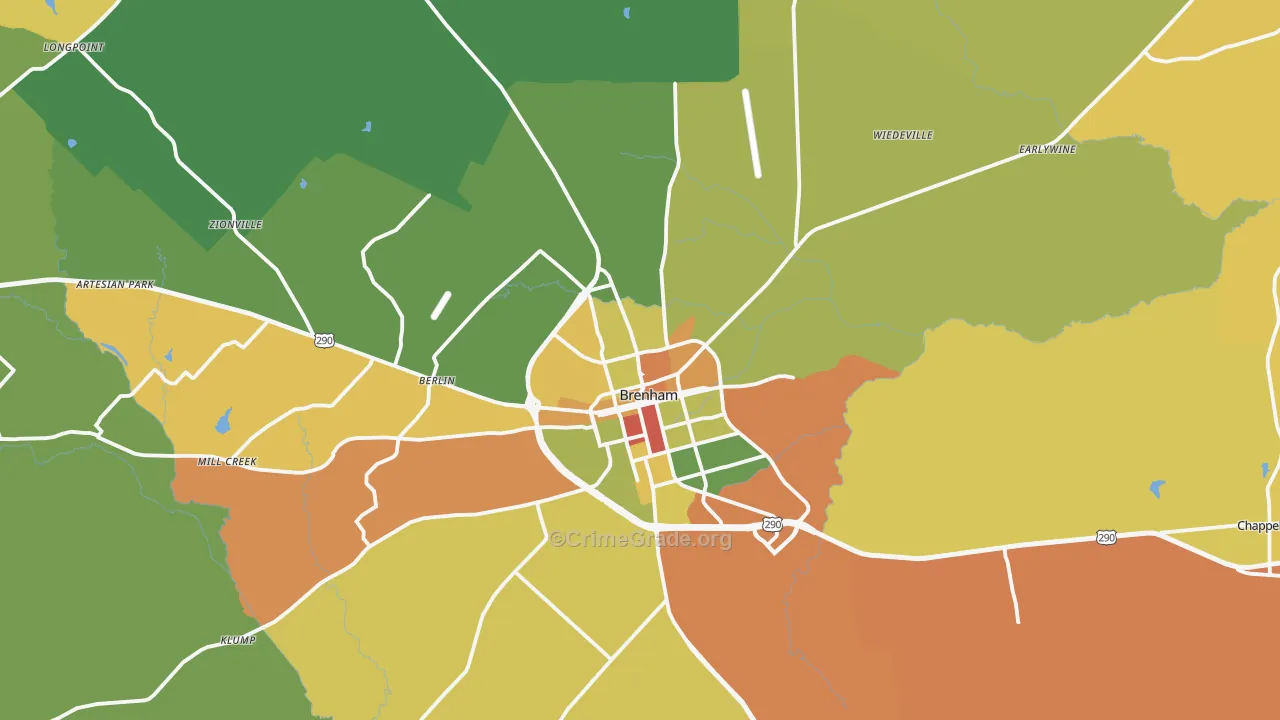 77833, TX Map of Drug-Related Crime Rates