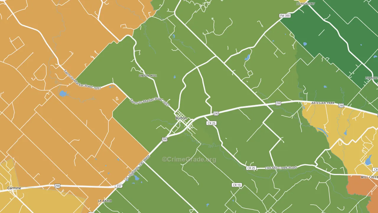 77835, TX Map of Drug-Related Crime Rates