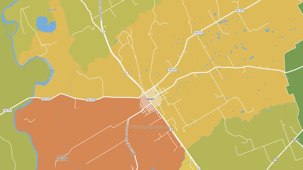 77837, TX Map of Drug-Related Crime Rates