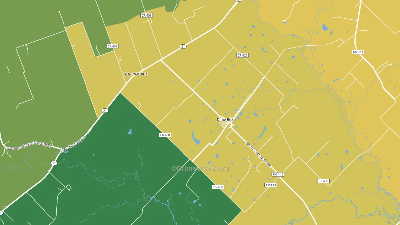 77853, TX Map of Drug-Related Crime Rates