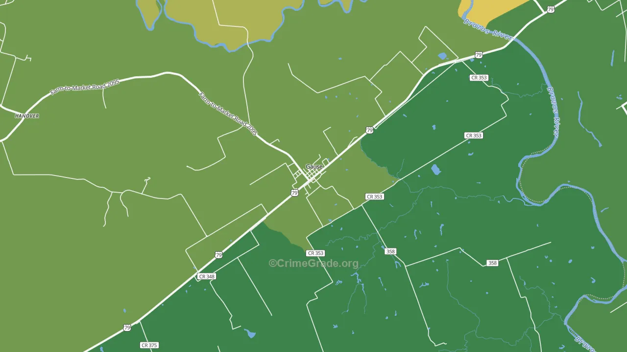 77857, TX Map of Drug-Related Crime Rates