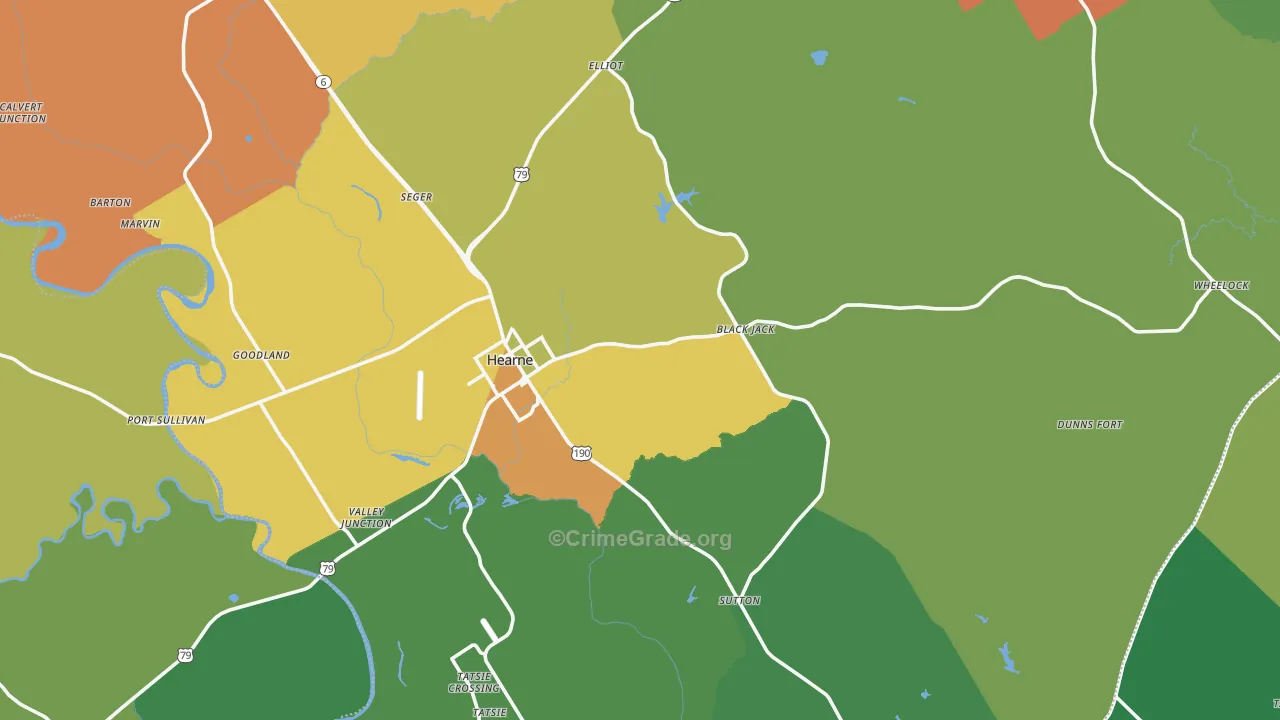 77859, TX Map of Drug-Related Crime Rates