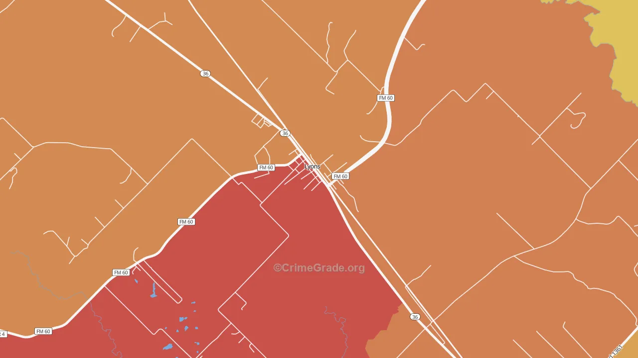 77863, TX Map of Drug-Related Crime Rates