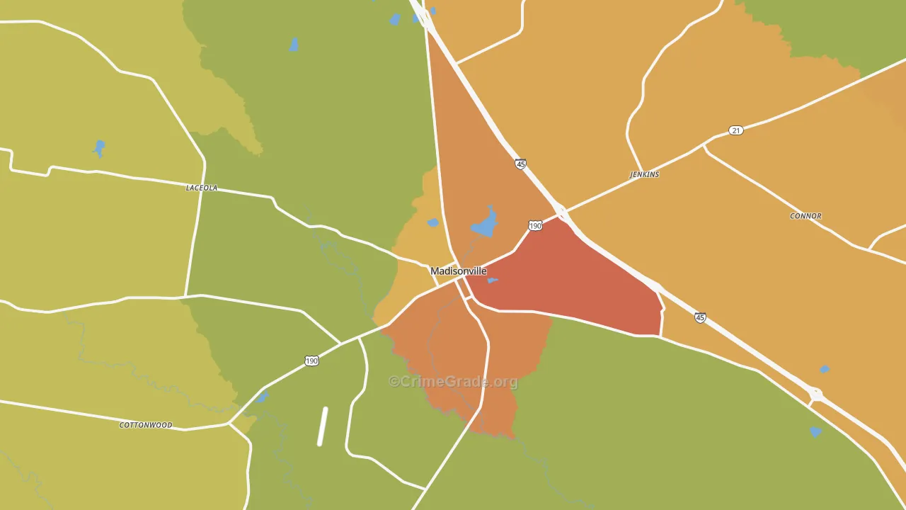 77864, TX Map of Drug-Related Crime Rates