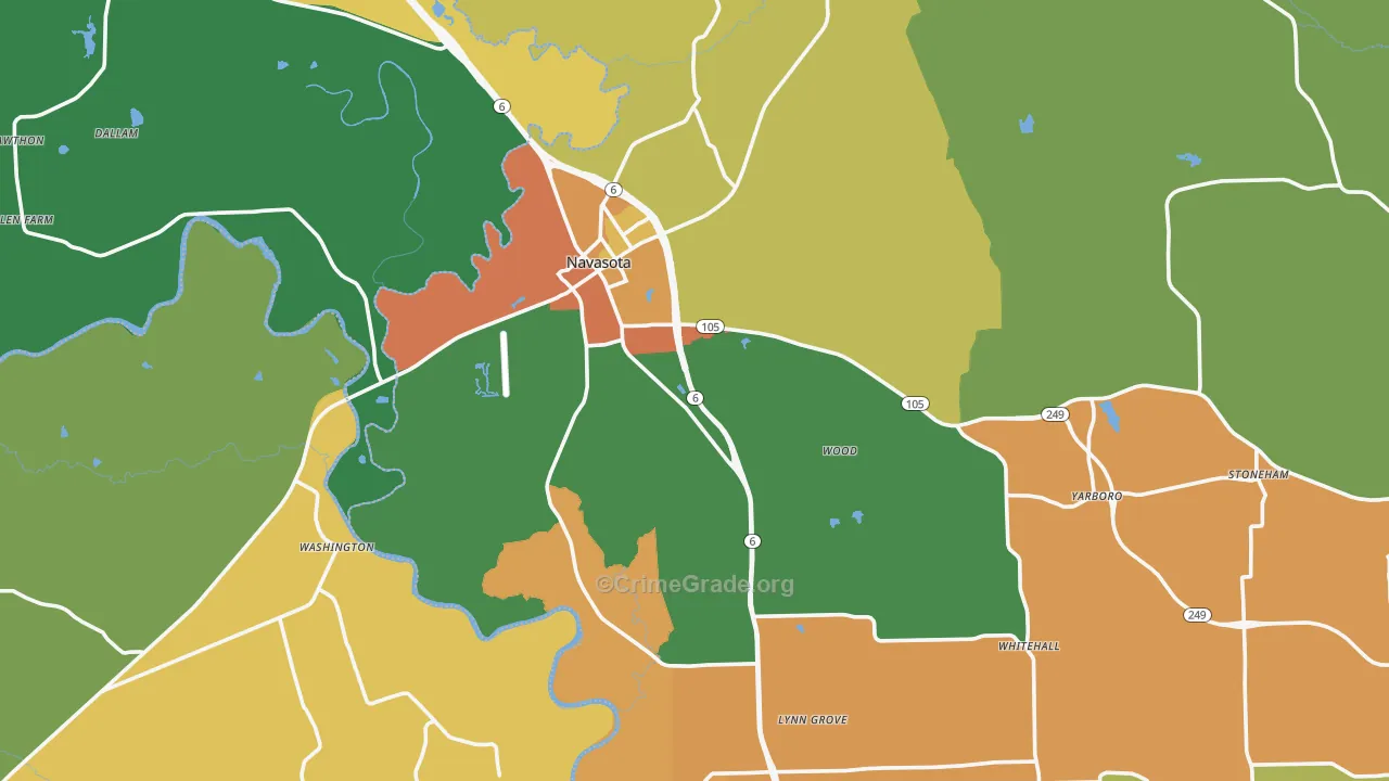77868, TX Map of Drug-Related Crime Rates
