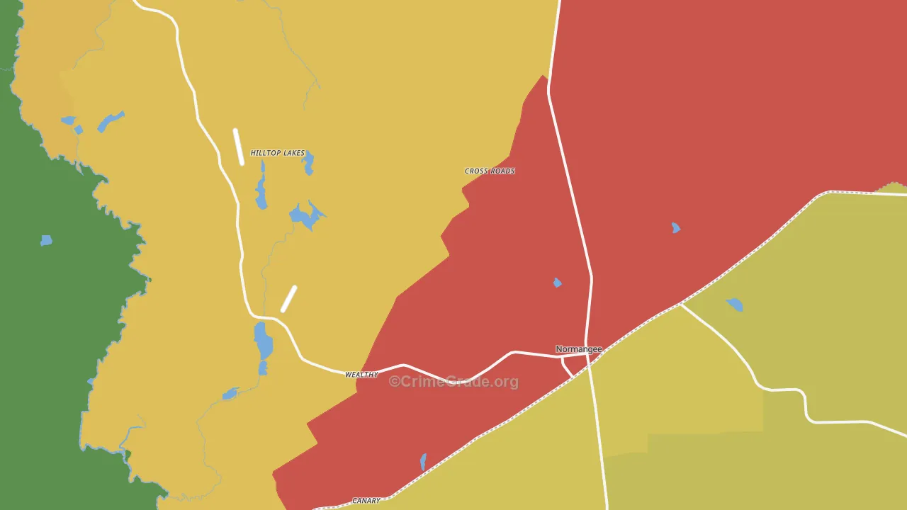 77871, TX Map of Drug-Related Crime Rates