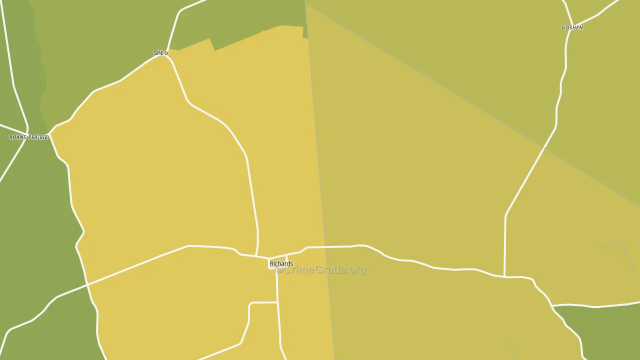 77873, TX Map of Drug-Related Crime Rates