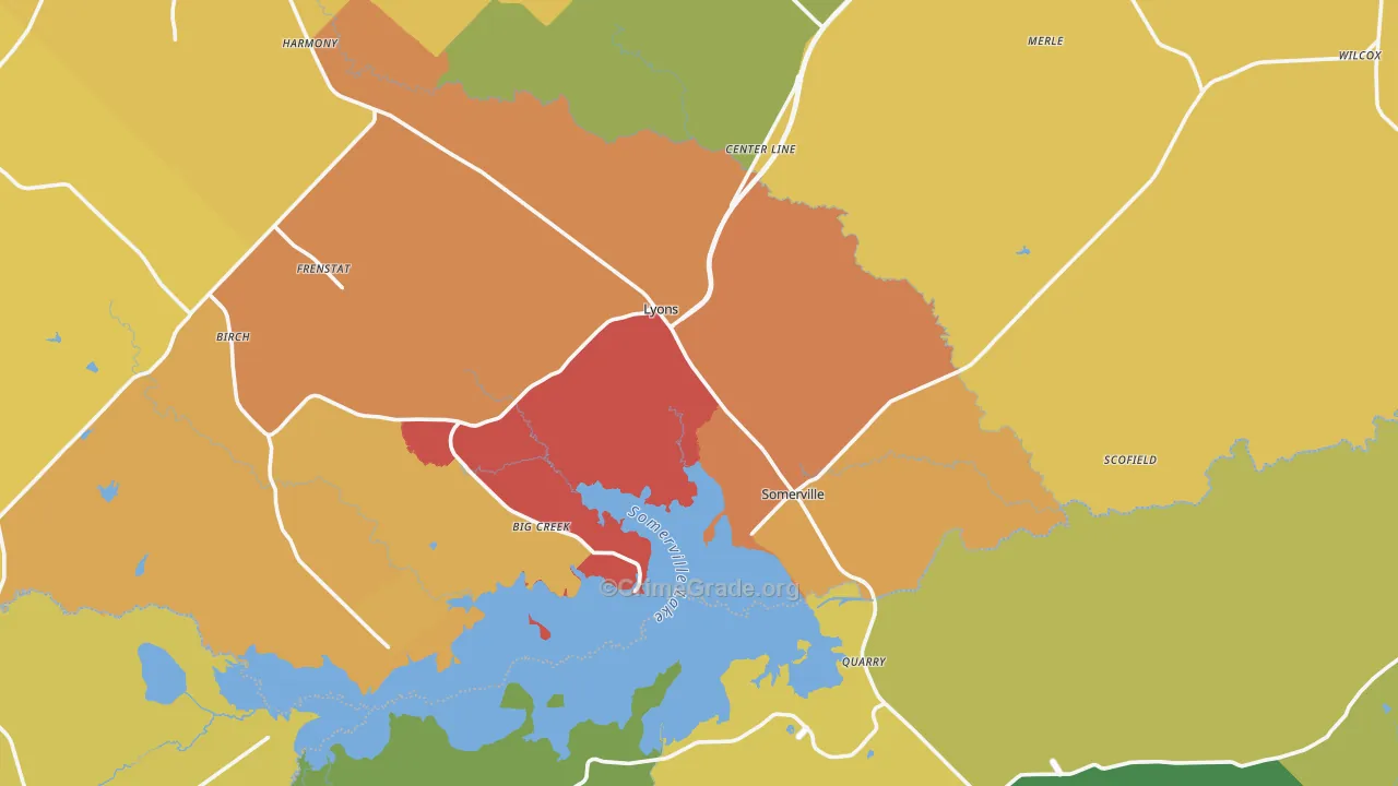 77879, TX Map of Drug-Related Crime Rates