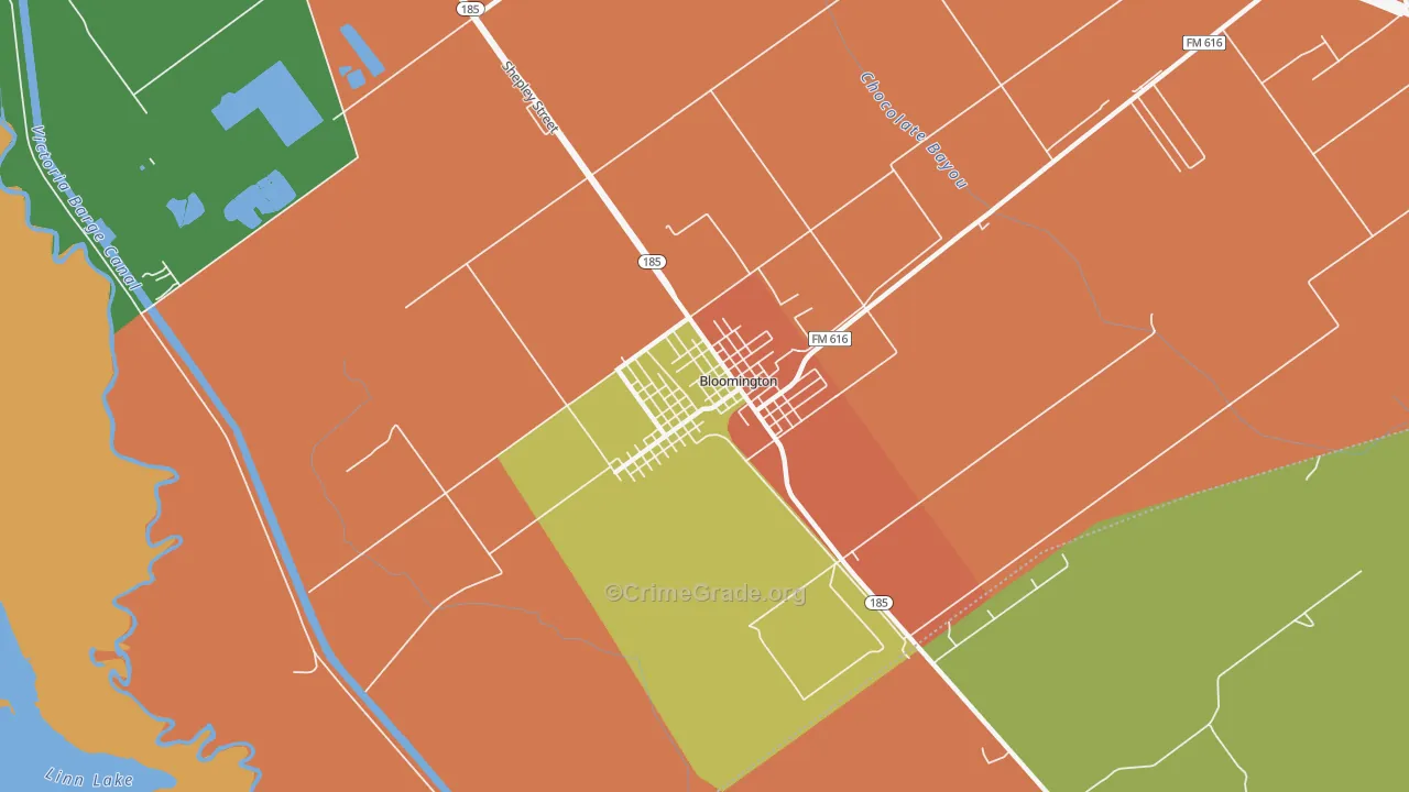 77951, TX Map of Drug-Related Crime Rates