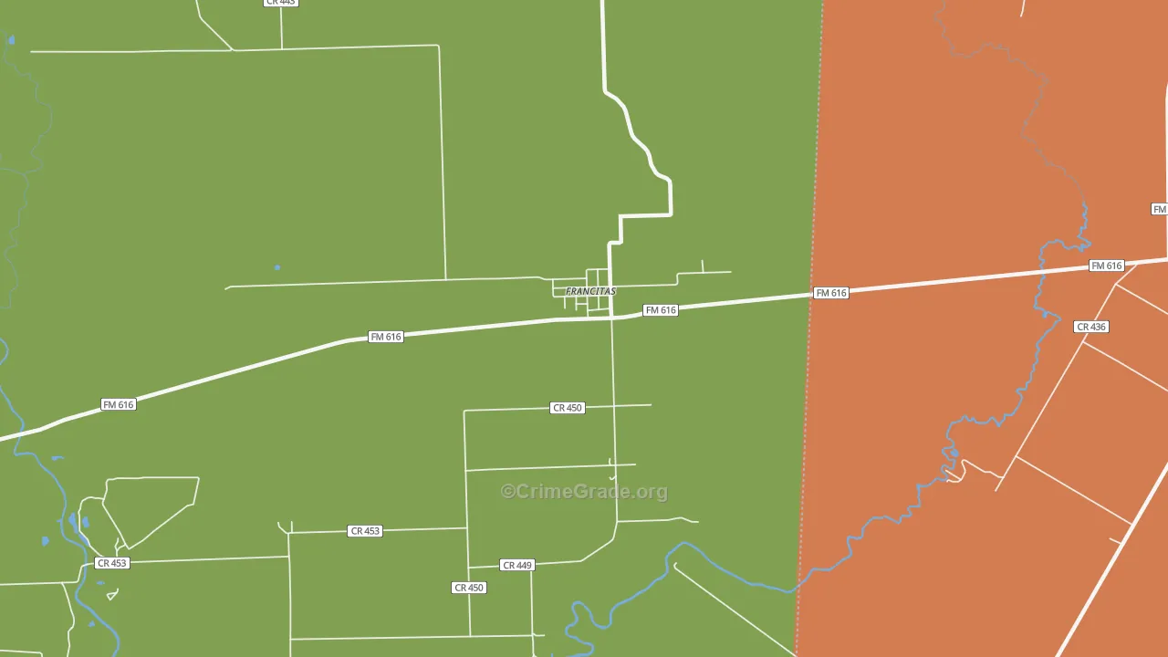 77961, TX Map of Drug-Related Crime Rates