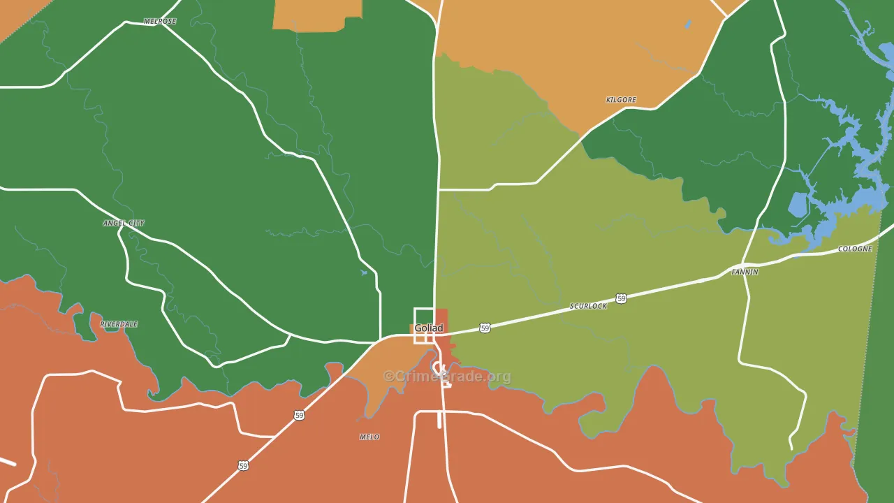 77963, TX Map of Drug-Related Crime Rates
