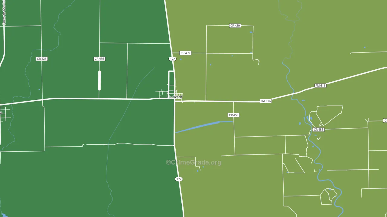 77970, TX Map of Drug-Related Crime Rates