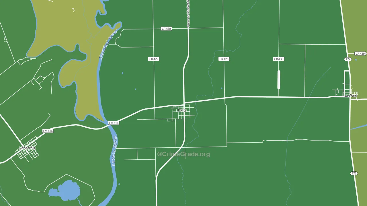 77971, TX Map of Drug-Related Crime Rates