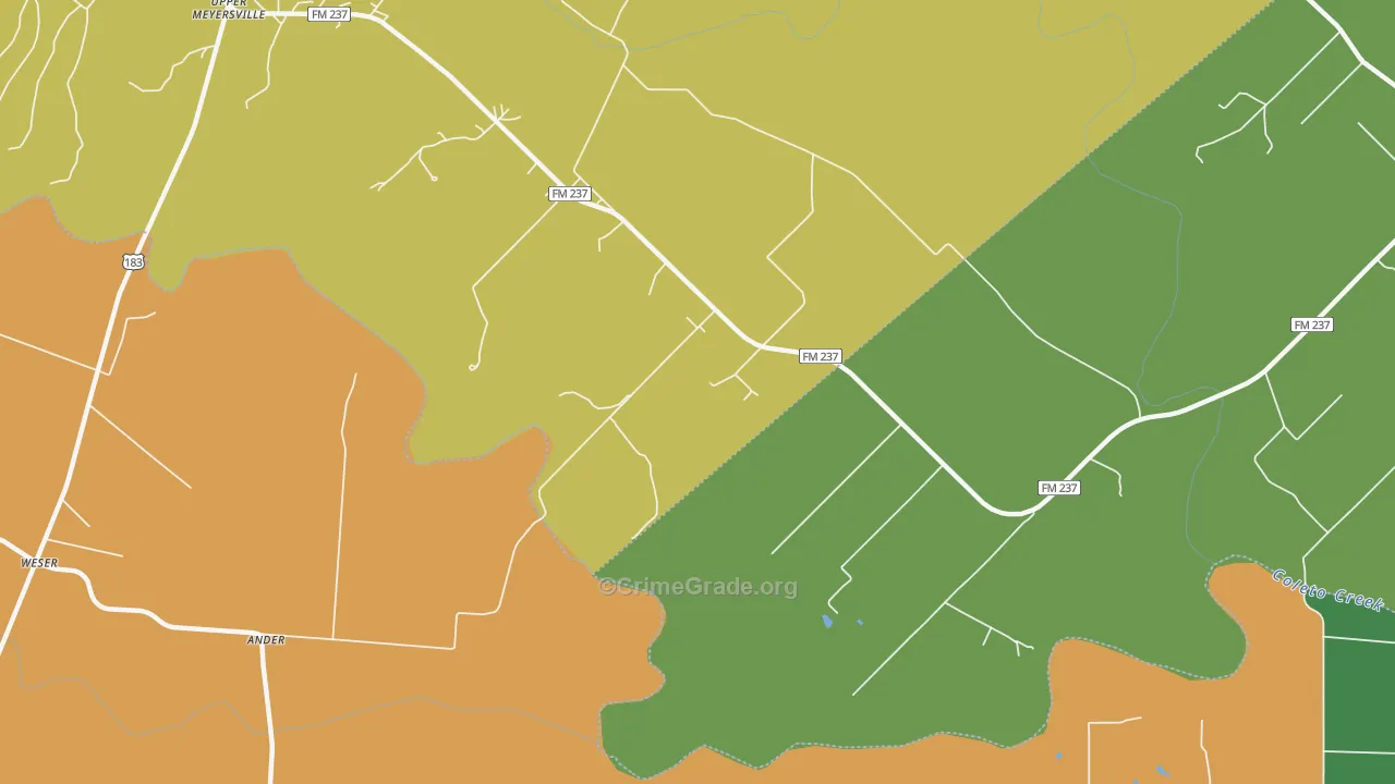 77974, TX Map of Drug-Related Crime Rates
