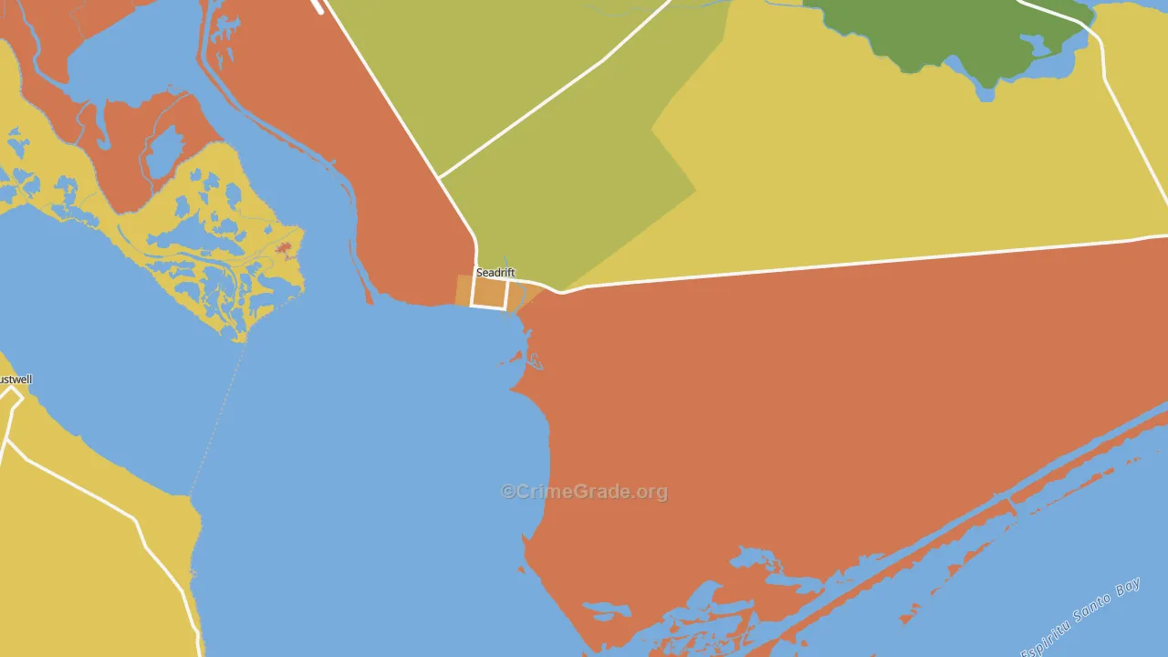 77983, TX Map of Drug-Related Crime Rates