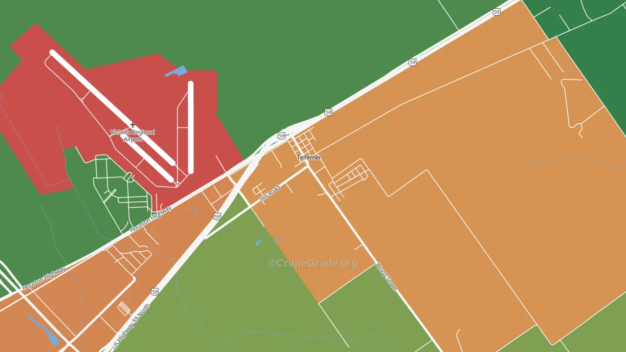 77988, TX Map of Drug-Related Crime Rates